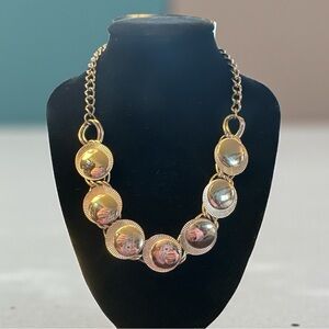 Vintage Gold Tone Disc Chain Necklace